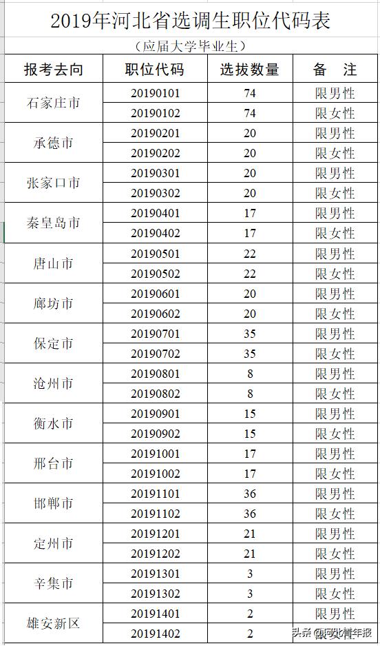 河北公开选拔1240名选调生,共涉及56个职位,4月1日起报名